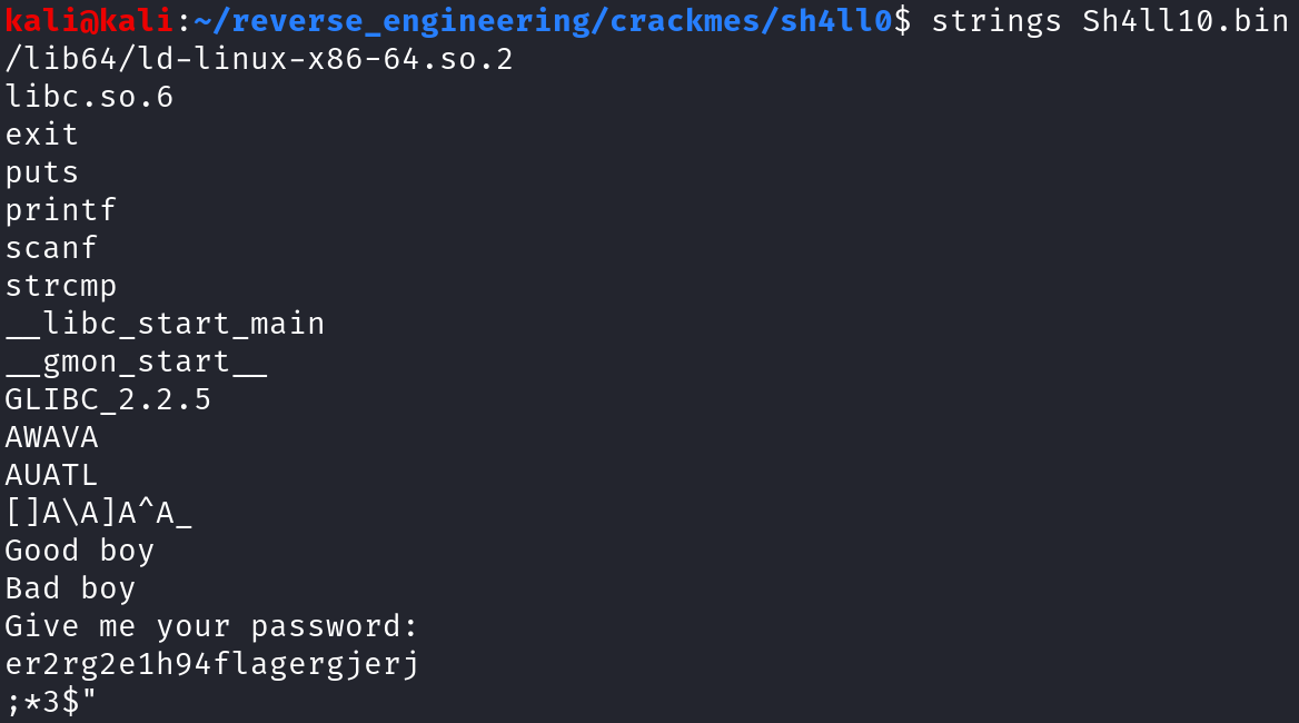 Output of strings on Sh4ll0.bin