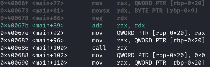 Subtracting RDX from RAX