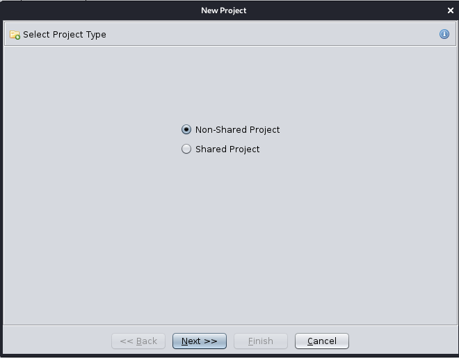 Select Non-Shared Project