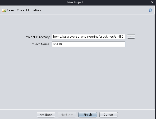 Choose project directory/name