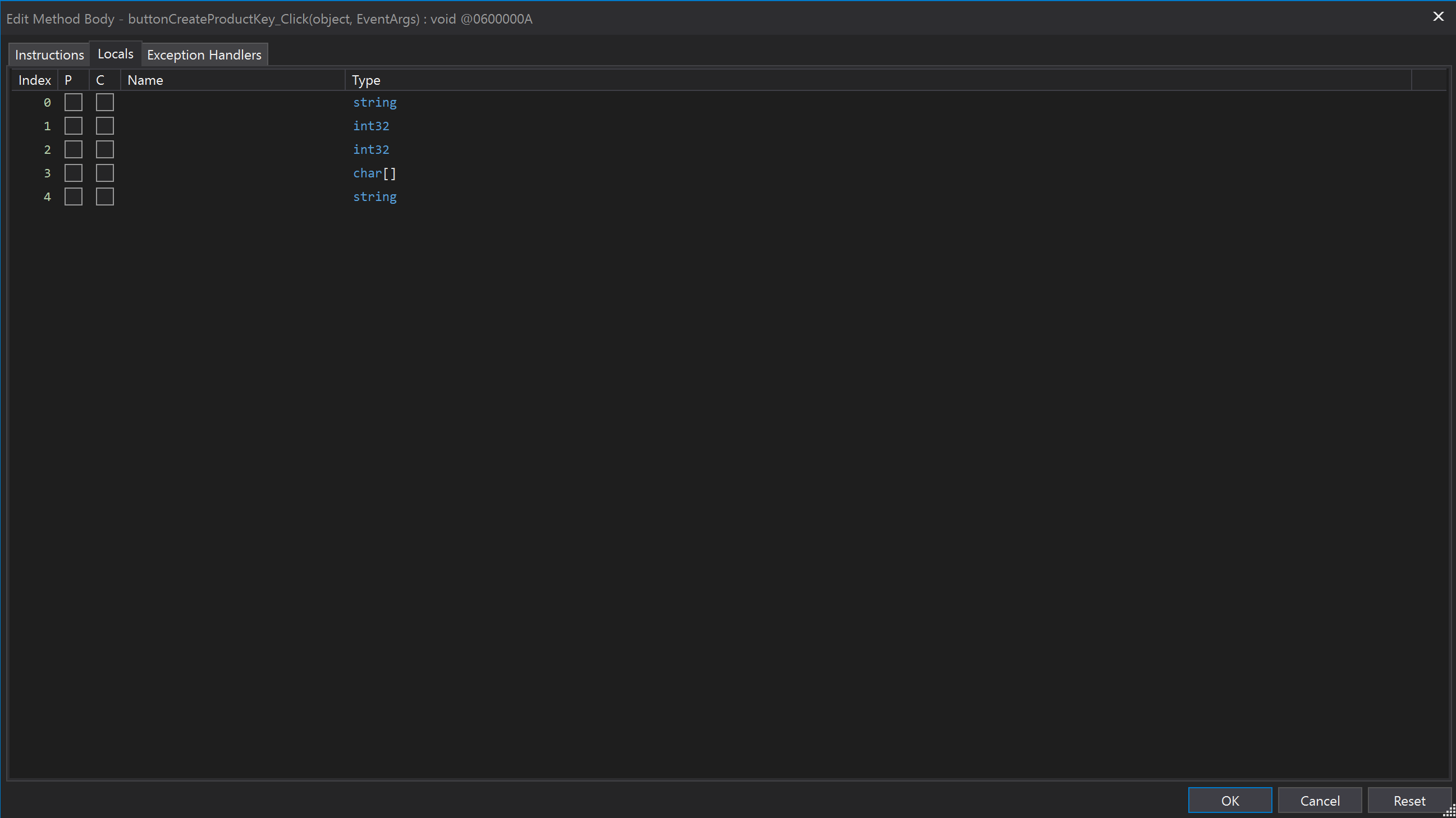 Edit IL Instructions modifying local variables