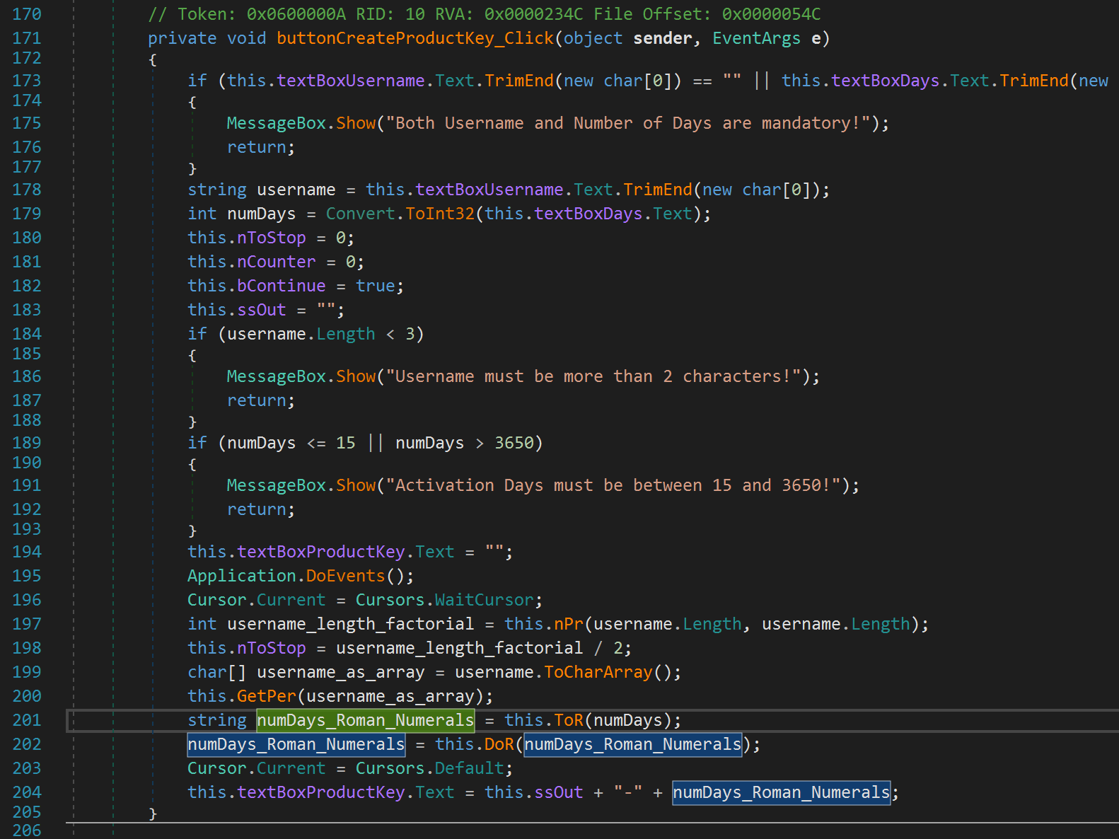 Modified Create Product Key Function