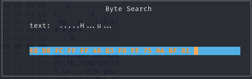 Searching for the bytes