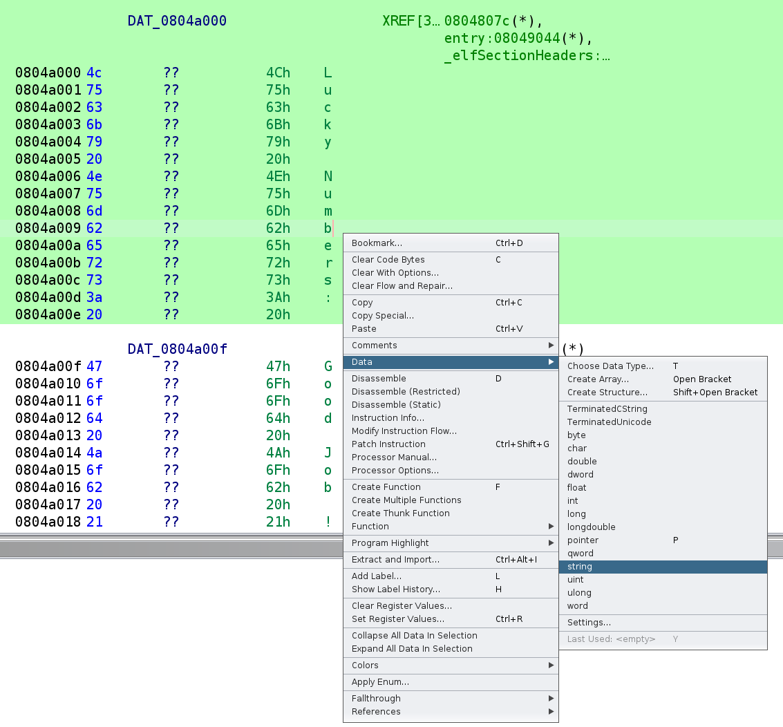 Changing the data type to a string