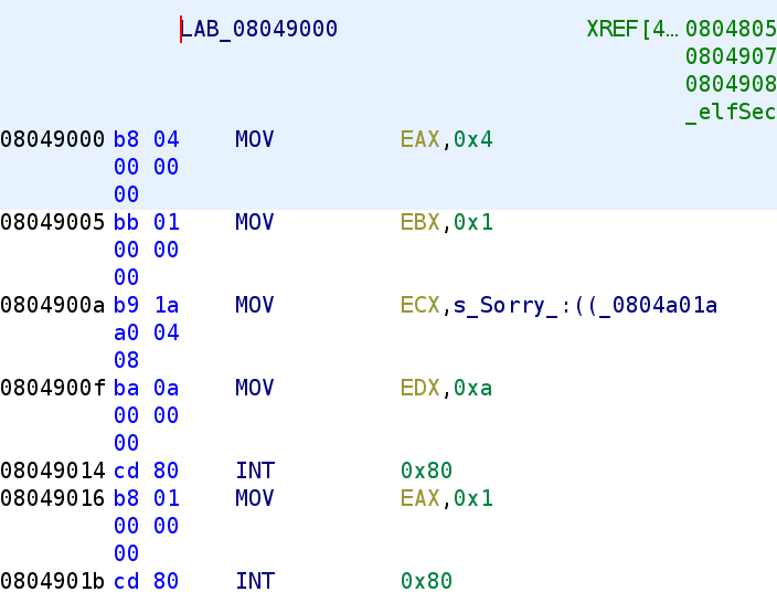 Bad answer code segment